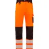 Portwest PW303 PW3 Hi-Vis Lightweight Stretch Work Trousers in Orange/Black