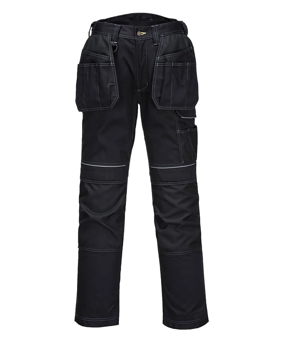 Portwest PW305 PW3 Stretch Holster Work Trousers in Black