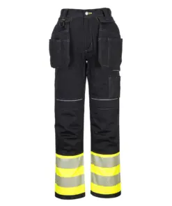 Portwest PW307 PW3 Hi-Vis Class 1 Holster Pocket Trousers in Yellow/Black