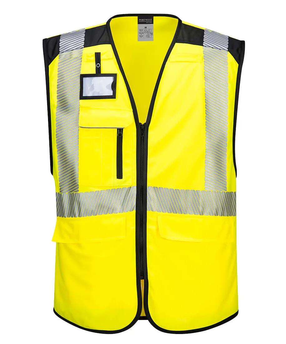 Portwest PW309 PW3 Hi-Vis Executive Vest in Yellow/Black