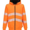 Portwest PW321 PW321 Hi-Vis Zipped Winter Hoodie in Orange