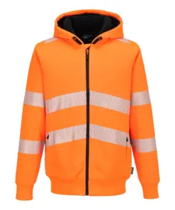 Portwest PW321 PW321 Hi-Vis Zipped Winter Hoodie in Orange