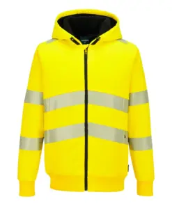 Portwest PW321 PW321 Hi-Vis Zipped Winter Hoodie in Yellow