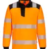 Portwest PW326 PW3 Hi-Vis 1/4 Zip Sweatshirt in Orange/Black