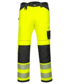 Portwest PW340 PW3 Hi-Vis Work Trousers in Yellow/Black