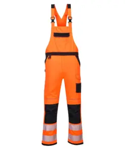 Portwest PW344 PW3 Hi-Vis Bib and Brace in Orange/Black