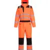 Portwest PW355 PW3 Hi-Vis Rain Coverall in Orange/Black