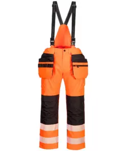 Portwest PW356 PW3 Hi-Vis Rain Trousers in Orange/Black