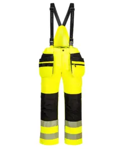 Portwest PW356 PW3 Hi-Vis Rain Trousers in Yellow/Black