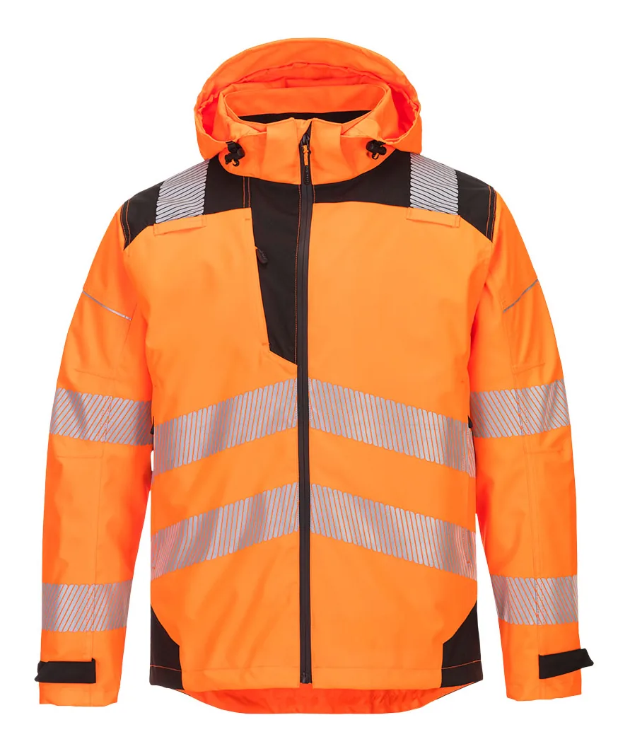 Portwest PW360 PW3 Hi-Vis Extreme Rain Jacket in Orange/Black