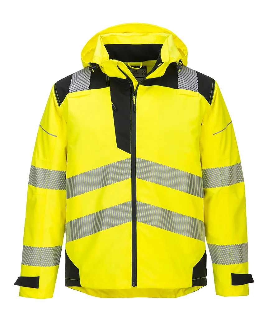 Portwest PW360 PW3 Hi-Vis Extreme Rain Jacket in Yellow/Black