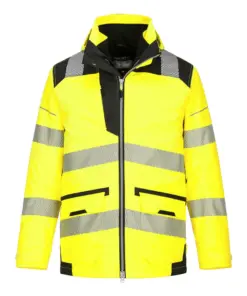 Portwest PW367 PW3 Hi-Vis Breathable 5-in-1 Jacket in Yellow/Black
