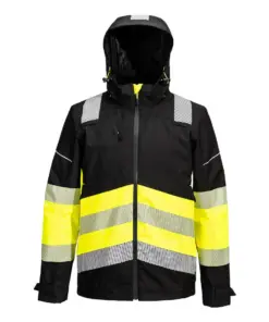 Portwest PW368 PW3 Hi-Vis Class 1 Extreme Rain Jacket in Yellow/Black