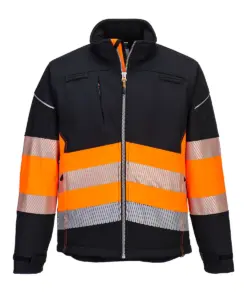 Portwest PW375 PW3 Hi-Vis Class 1 Softshell (3L) in Black/Orange