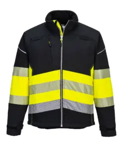 Portwest PW375 PW3 Hi-Vis Class 1 Softshell (3L) in Black/Yellow