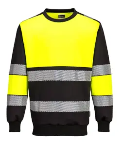 Portwest PW376 PW3 Hi-Vis Class 1 Sweatshirt in Yellow/Black