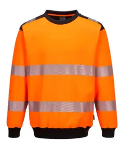 Portwest PW379 PW3 Hi-Vis Sweatshirt in Orange/Black