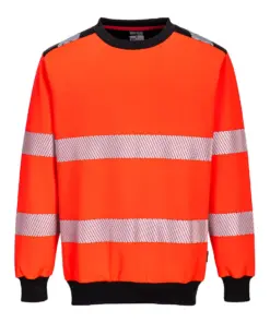 Portwest PW379 PW3 Hi-Vis Sweatshirt in Red/Black