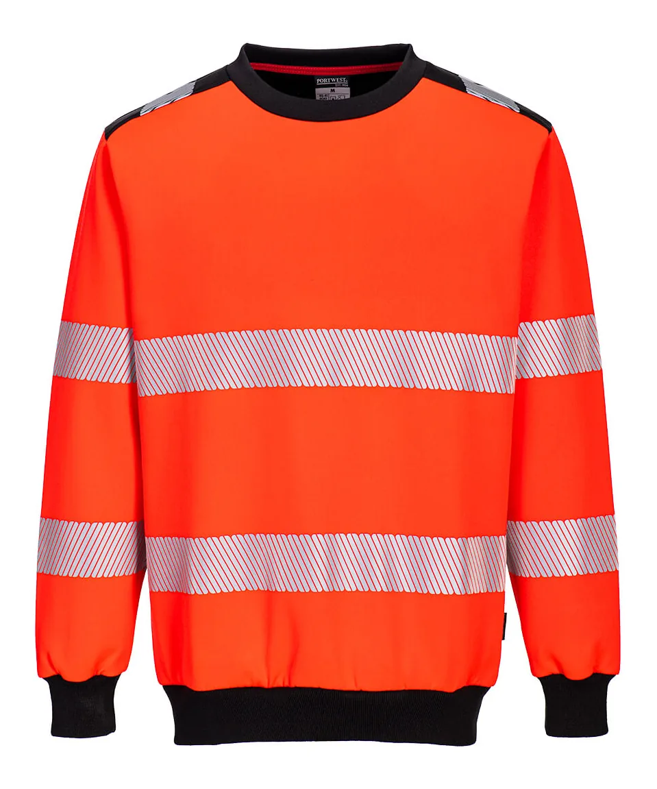 Portwest PW379 PW3 Hi-Vis Sweatshirt in Red/Black