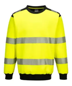 Portwest PW379 PW3 Hi-Vis Sweatshirt in Yellow/Black