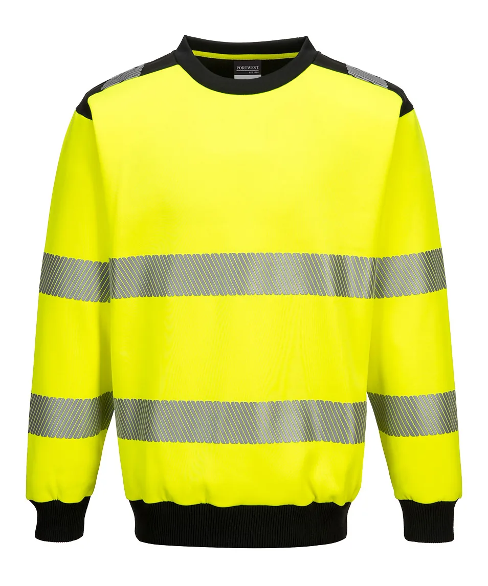 Portwest PW379 PW3 Hi-Vis Sweatshirt in Yellow/Black