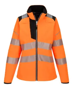 Portwest PW381 PW3 Hi-Vis Women's Softshell (3L) in Orange/Black