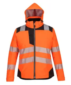 Portwest PW382 PW3 Hi-Vis Women's Winter Jacket in Orange/Black