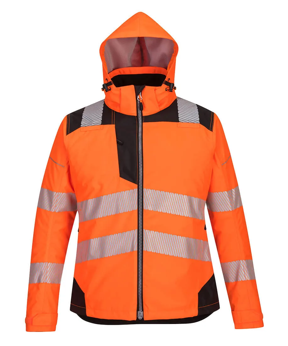 Portwest PW382 PW3 Hi-Vis Women's Winter Jacket in Orange/Black