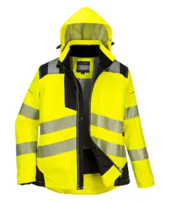 Portwest PW382 PW3 Hi-Vis Women's Winter Jacket in Yellow/Black
