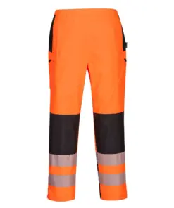 Portwest PW386 PW3 Hi-Vis Women's Rain Trousers in Orange/Black