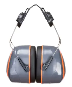 Portwest PW62 HV Extreme Ear Defenders High Clip-On in Grey/Orange