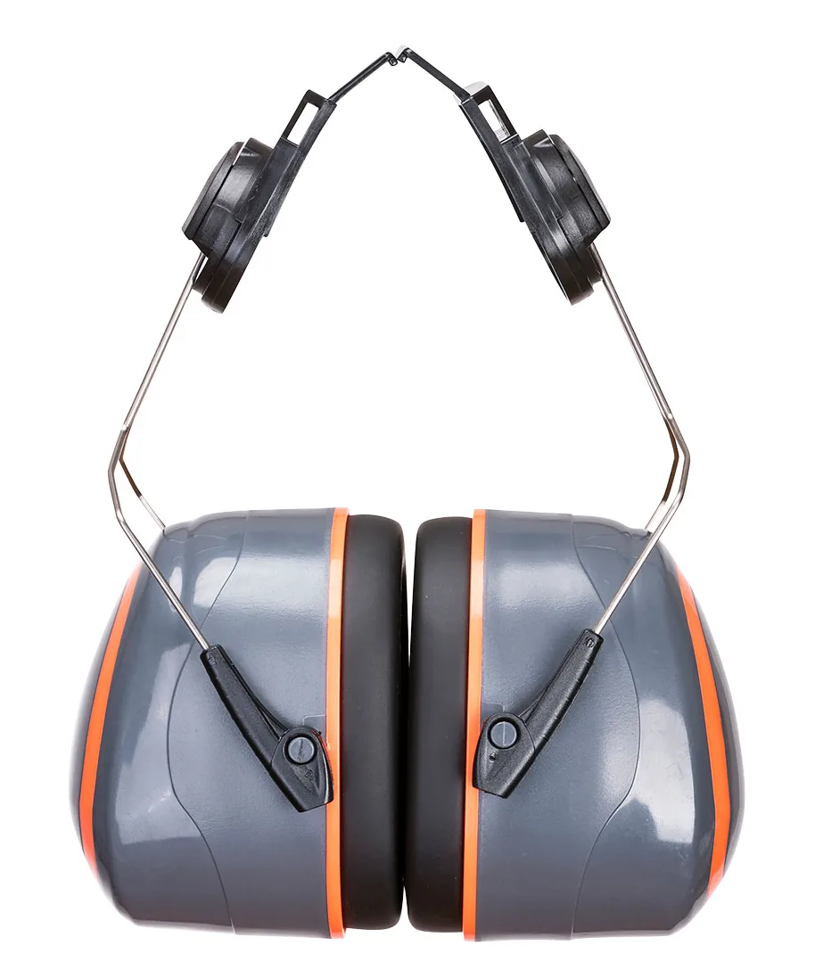 Portwest PW62 HV Extreme Ear Defenders High Clip-On in Grey/Orange