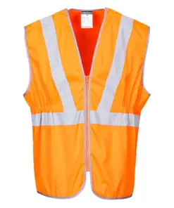 Portwest RT20 Hi-Vis Zip Long Length Vest in Orange