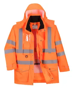 Portwest RT27 Hi-Vis Breathable 7-in-1 Traffic Jacket in Orange