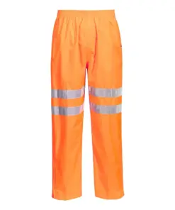 Portwest RT31 Hi-Vis Rain Traffic Trousers in Orange