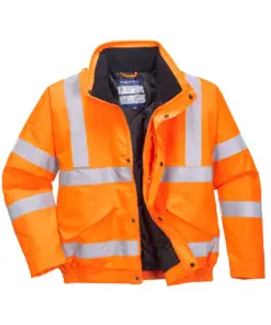 Portwest RT32 Hi-Vis Winter Bomber Jacket in Orange