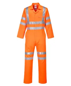Portwest RT42 Hi-Vis Polycotton Service Coverall in Orange