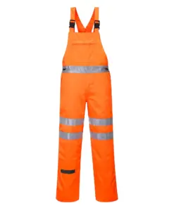 Portwest RT43 Hi-Vis Polycotton Service Bib and Brace in Orange