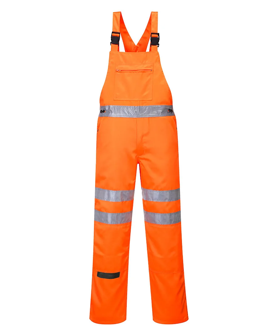 Portwest RT43 Hi-Vis Polycotton Service Bib and Brace in Orange