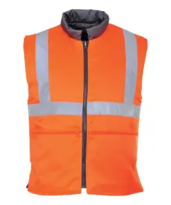 Portwest RT44 Hi-Vis Reversible Bodywarmer in Orange