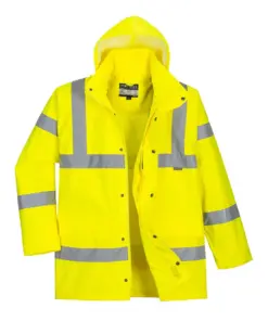 Portwest RT60 Hi-Vis Breathable Rain Traffic Jacket in Yellow