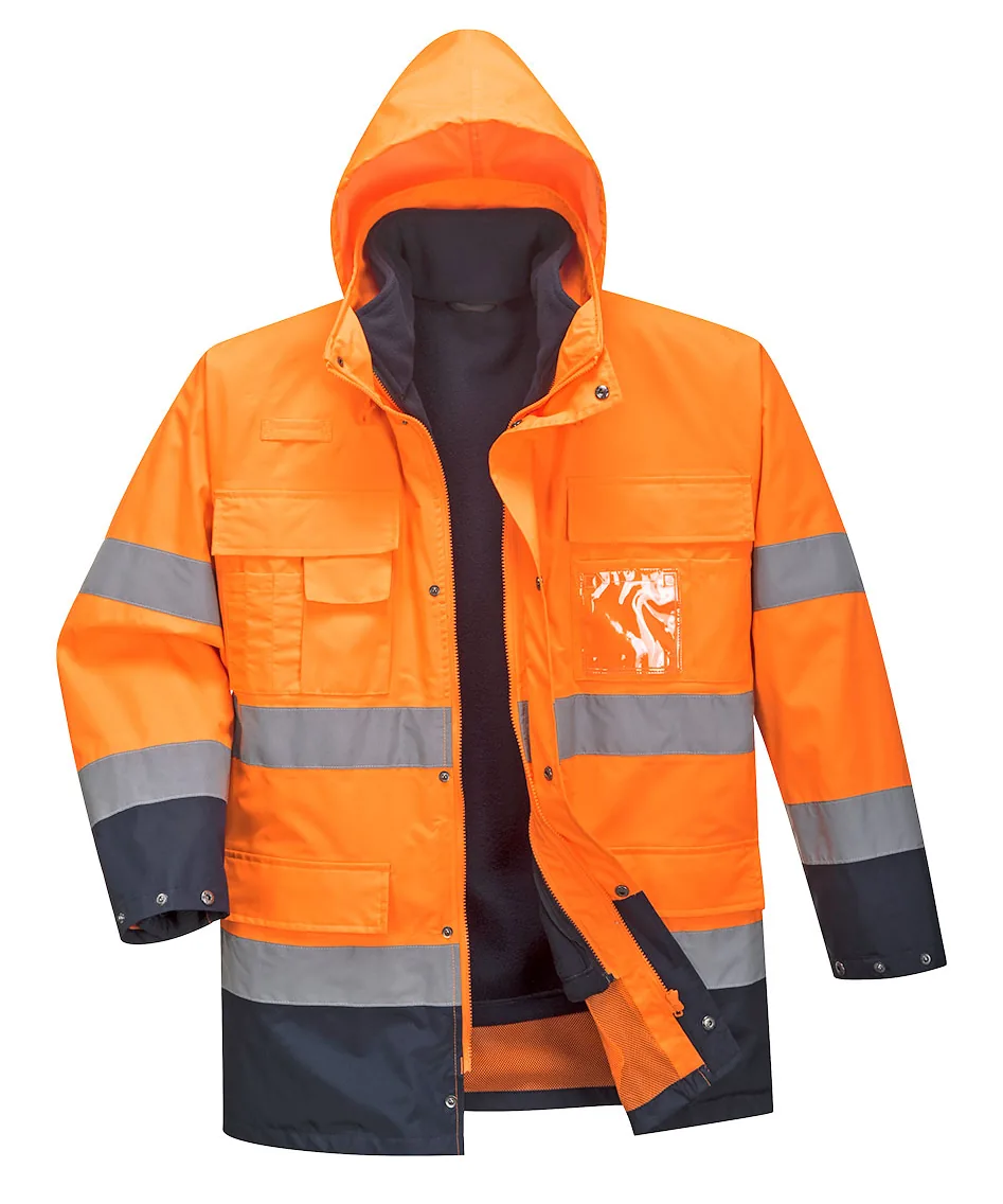 Portwest S162 Hi-Vis 3-in-1 Contrast Lite Jacket in Orange/Navy