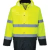 Portwest S166 Hi-Vis Contrast Rain Lite Traffic Jacket in Yellow/Navy