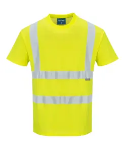 Portwest S170 Hi-Vis Cotton Comfort T-Shirt Short Sleeve in Yellow
