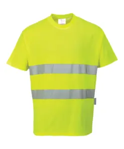 Portwest S172 Hi-Vis Cotton Comfort T-Shirt Short Sleeve in Yellow