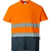 Portwest S173 Hi-Vis Cotton Comfort Contrast T-Shirt Short Sleeve in Orange/Navy
