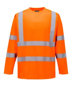 Portwest S178 Hi-Vis T-Shirt Long Sleeve in Orange