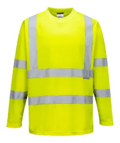 Portwest S178 Hi-Vis T-Shirt Long Sleeve in Yellow