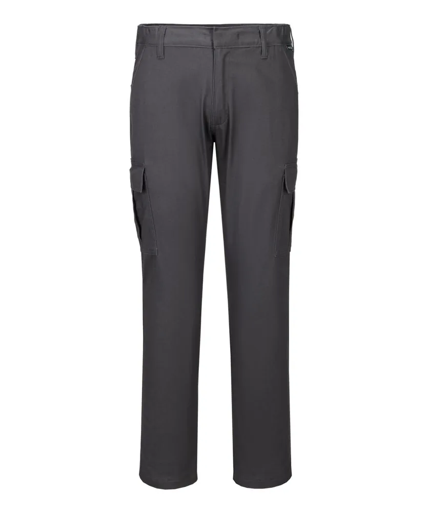 Portwest S231 Stretch Slim Fit Combat Trousers in Metal Grey
