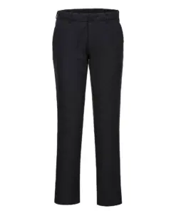 Portwest S232 Stretch Slim Chino Trousers in Black